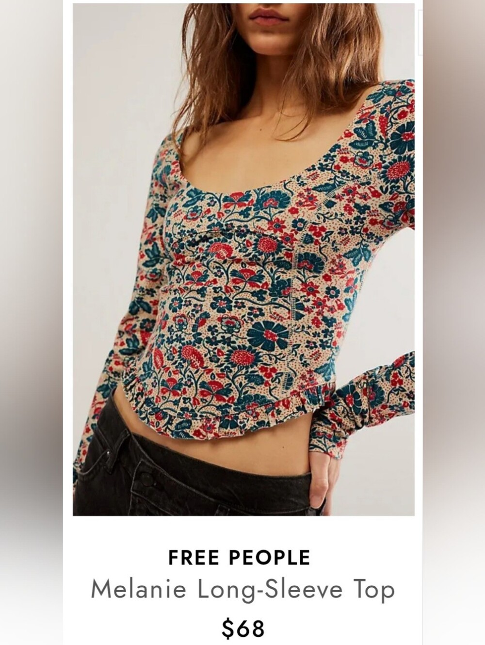Free People- Melania Long Sleeve Top